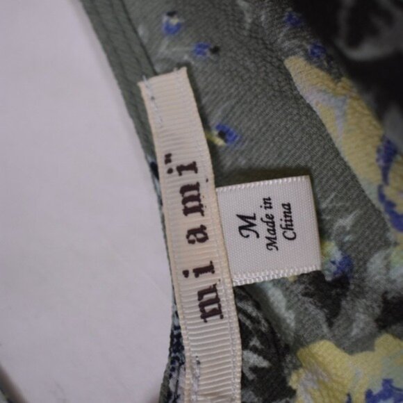 Women's  Mi a mi Romper Floral Plunge Neckline Green Blue Size M - Picture 4 of 6